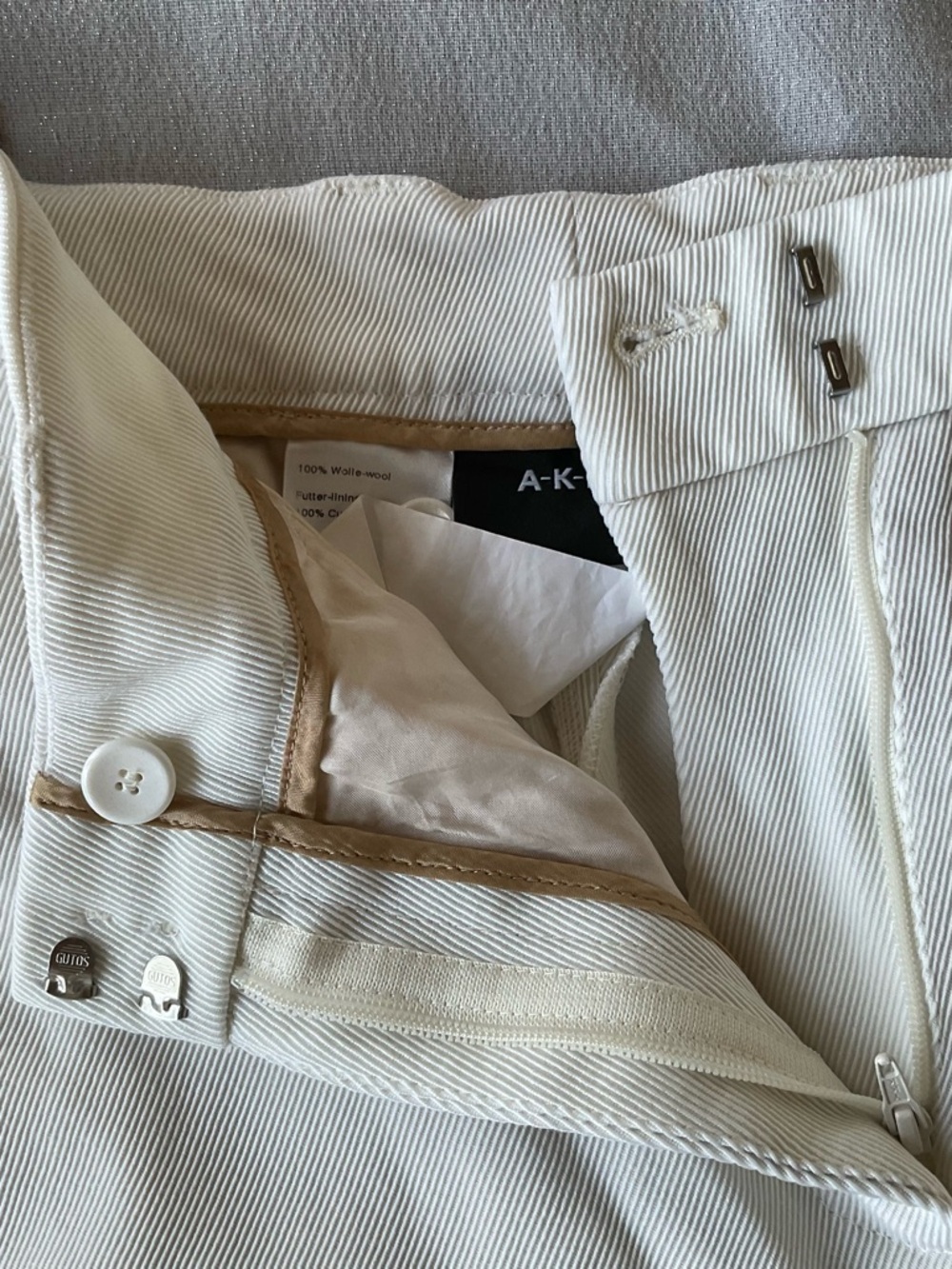 Akris White Wool Tailored Pants Cropped Straight Leg Size 30 - Picture 3 of 5